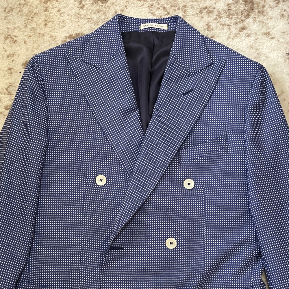 Sartoria Rossi Double Breasted Wool/Silk Blazer